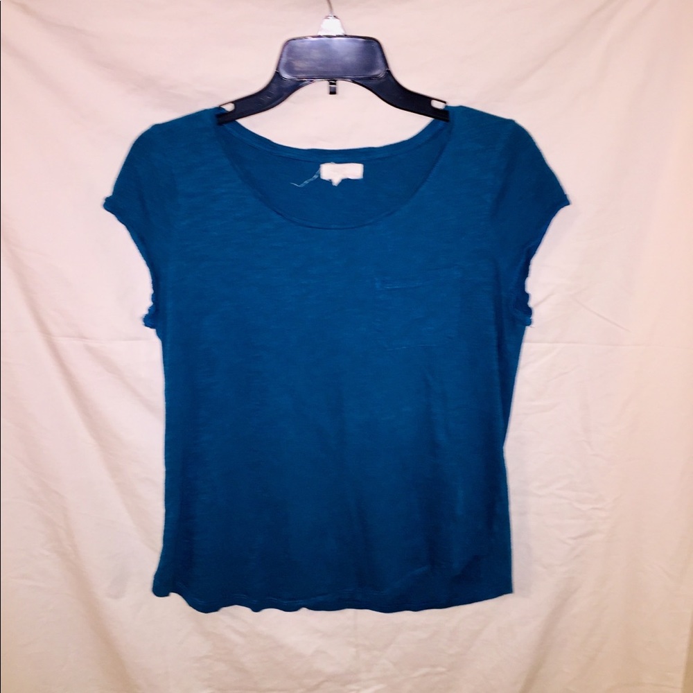 Blue Short Waisted Shirt.